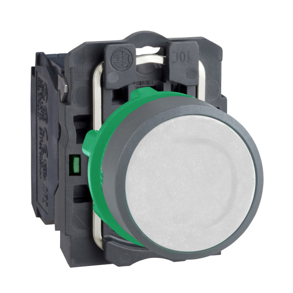 XB5AA11C0 | Кнопка без подсветки, с возвратом, 1НО, белая, C0, Schneider Electric