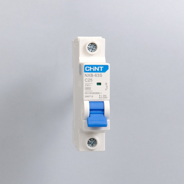 296712 | Автоматический выключатель NXB-63S 1P 25А 4,5кА характеристика C, Chint