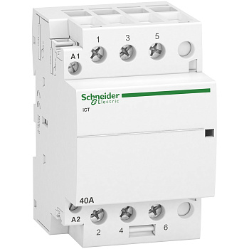A9C20843 | Модульный контактор, серия iCT, 3НО, 40А, управление 220…240В AC, Schneider Electric