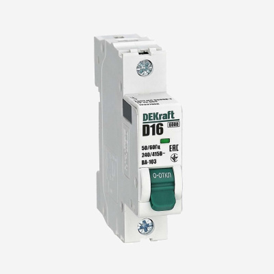 12331DEK | Автоматический выключатель ВА-103 1P 4А D 6кА новый, Dekraft