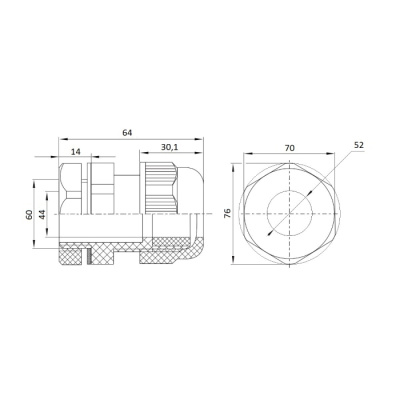 ID PPG-48 | Пластиковый гермоввод 34...43мм Pg48, Clims
