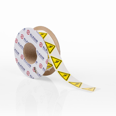 11732517 | Наклейка треугольная NPP-25/1-ZM, знак "Молния", 25х25х25мм (уп. 500 шт.), Elegir 