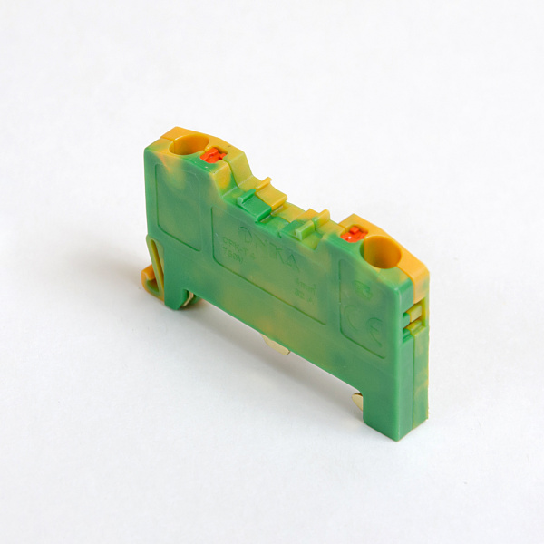 1020299 | Клеммник пружинный быстрозажимной (Push in), 2,5-4 мм.кв., (земля), 1199, Onka