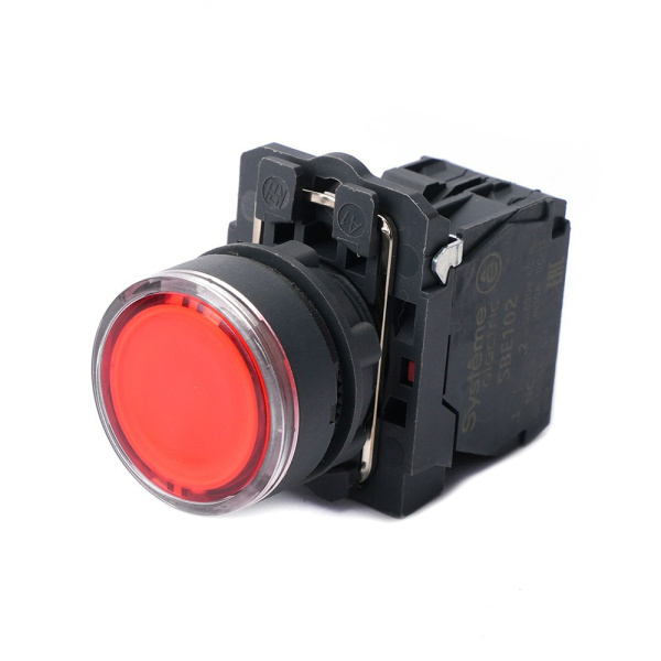 SB5AW34M2 | Кнопка красная, пластик, 230-240В AC, 1НЗ, Systeme Electric