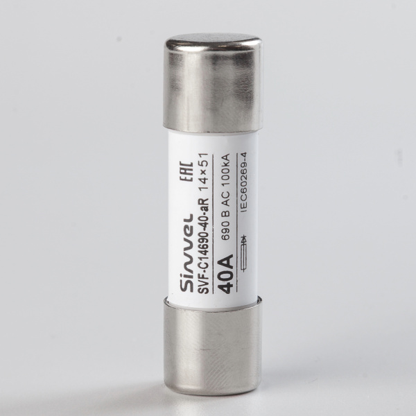 SVF-C14690-40-aR | Предохранитель, 40 А, 690 В АС, aR, цилиндр., 14х51 мм, Sinvel 