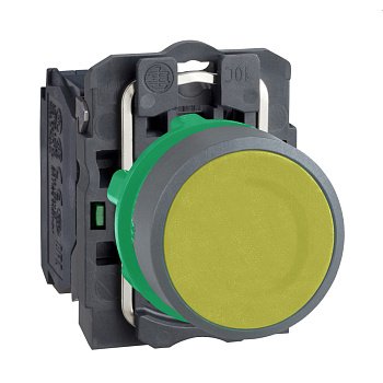 XB5AA51C0 | Кнопка без подсветки, с возвратом, 1НО, жёлтая, C0, Schneider Electric