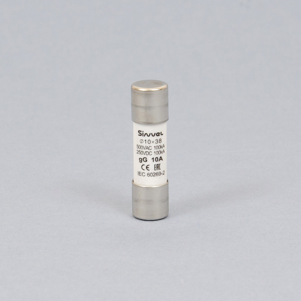 SV1038-10 | Плавкая вставка 10 А, gG, 10х38 мм, 500 В АС/ 250 B DC, Sinvel 