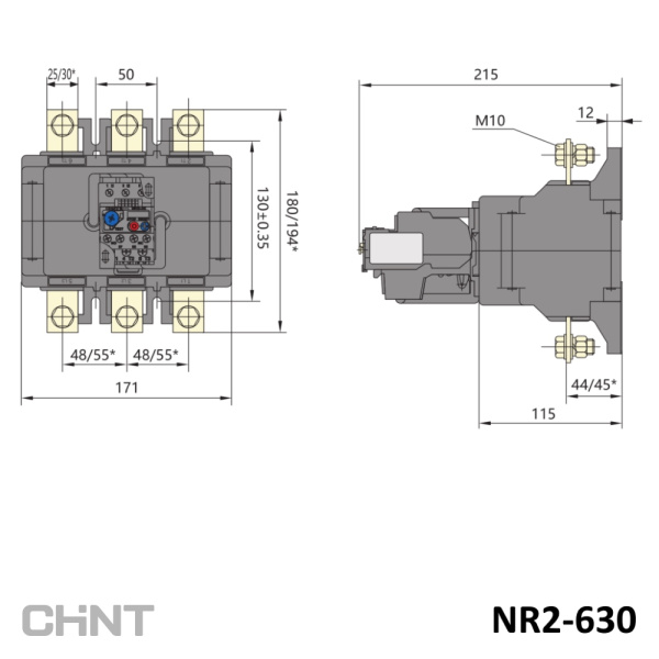 268300 | Тепловое реле NR2-630 250-400А, замена на 837133, Chint