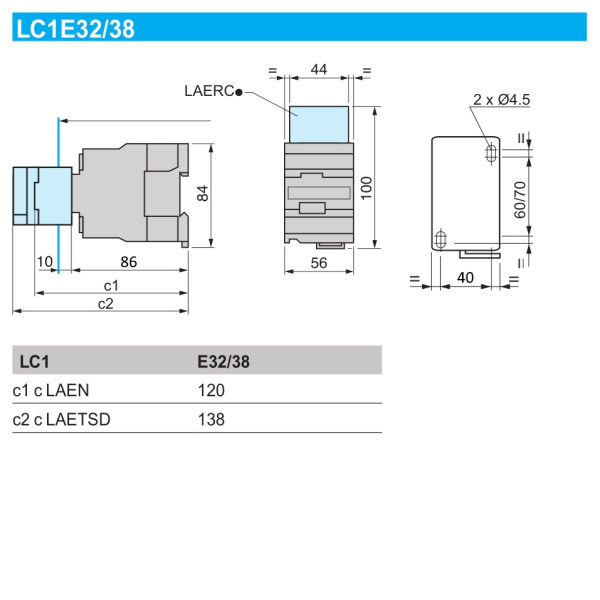 LC1E3210M5 | Контактор, серия EasyPact TVS, 3P, 32А, 1НО, управление 220В AC, Schneider Electric
