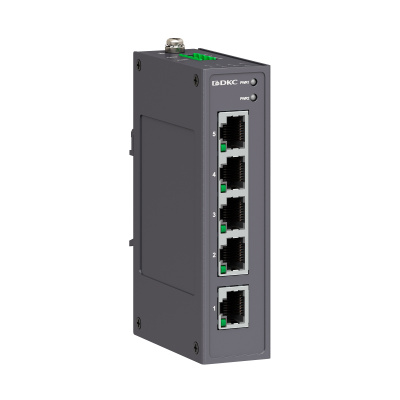 dkcN1000-5T-P2 | Неуправляемый коммутатор, 5×10/100Base-T(X) портов RJ45, 12-48В DC/18-30В AC, с резервированием, DKC
