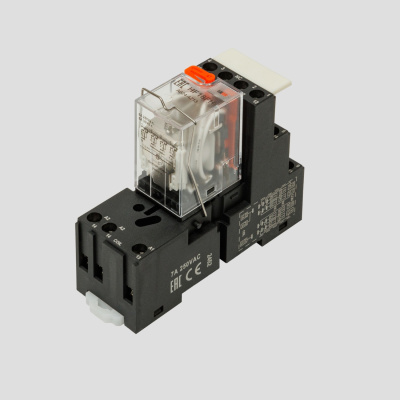 HF18-024AC-4 | Комплект реле: колодка винт;пластиковая клипса;маркер + реле Hongfa 4CO 6A; AgNi; катушка 24B AC