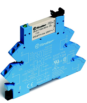 386102400060 | Интерфейсное реле пруж. зажим, серия 38, 240В AC/DC, 6A, 1CO, Finder