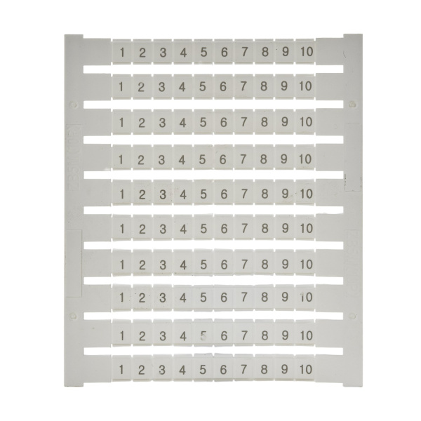 ZB5M(1-10)  | Маркировка боковая горизонтальная для клемм 2.5 кв.мм, 1-10 (1 лист = 100 шт.), Clims 