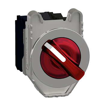 XB4FK124B5 | Переключатель 2 положения, ± 90° с фиксацией, 1НО+1НЗ, красный, с подсветкой 24В AC/DC, Schneider Electric