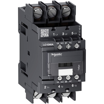 LC1D80A6P7 | Контактор, серия Tesys D, 3P, 80 А, AC3, 1 НО +1 НЗ, 230В AC, Под кольцевой наконечник, Schneider Electric
