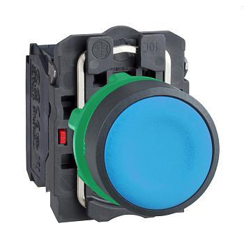 XB5AA65 | Кнопка без подсветки, с возвратом, 1НО+1НЗ, синяя, Schneider Electric