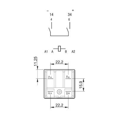 623190124800 | Реле с клеммами в розетку или наконечники Faston 187 серии 62.31, управление 12В DC, контакты AgSnO2, Finder