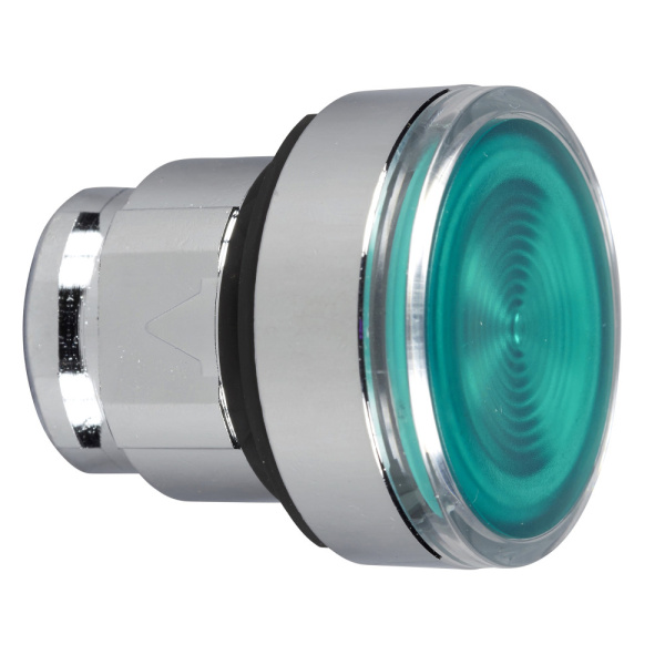 ZB4BW333S | Головка кнопки с подсветкой, зелёная, рифленая, Schneider Electric