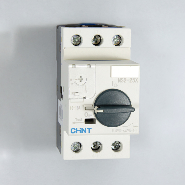 Автоматический выключатель защиты двигателя NS2-25X 13-18А с поворотной ручкой, Chint, ch495187