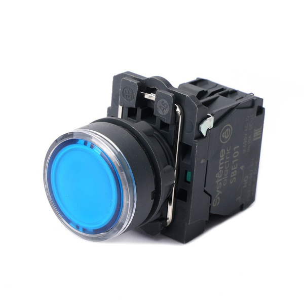 SB5AW36M1 | Кнопка синяя, пластик, 230-240В AC, 1НО, Systeme Electric