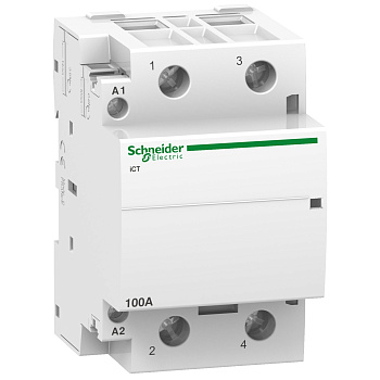 A9C20882 | Модульный контактор, серия iCT, 2НО, 100А, управление 220…240В AC, Schneider Electric
