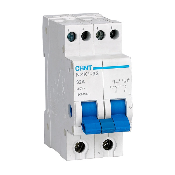 643003 | Переключатель NZK2-32 2P 32А 2 положения, Chint