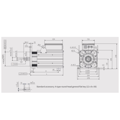 Сервомотор ISMG, 19.3 кВт, 2000 Об,  23 битный энкодер, сальник
