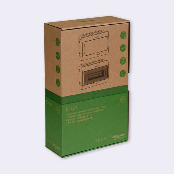 EZ9E118P2FRU | City9 Box корпус встраиваемый с белой дв. 1ряд/18мод, Systeme Electric