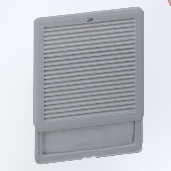 Вентилятор с фильтром 272 м3/ч, 230В AC, Slide 250х250мм, вырез 223x223мм, RAL7035