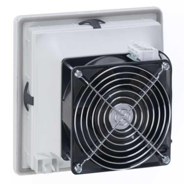 Вентилятор с фильтром 138 м3/ч, 230В AC, Slide 200x200мм, вырез 177x177мм, RAL7035