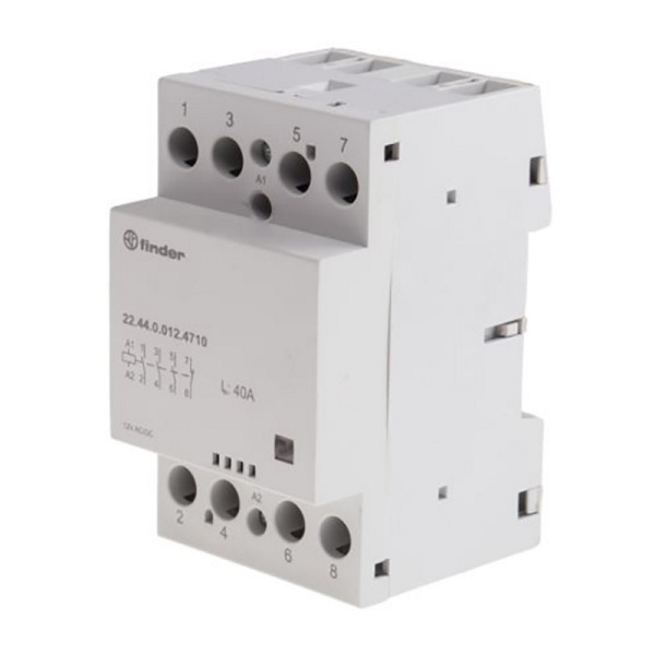 224400244710 | Контактор, 3НО+1НЗ, 40 А, 24В AC/DC, мех.индикатор, AgSnO2, Finder