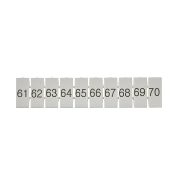 ZB5(61-70)  | Маркировка верхняя горизонтальная для клемм 2.5 кв.мм, 61-70 (1 лист = 10 шт.), Clims 