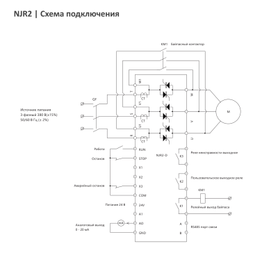 489031 | Устройство плавного пуска NJR2-132D,248А,132 кВт, Chint