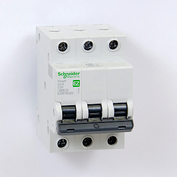 EZ9F34320 | Easy9, 3p, 20А, кривая C, 4,5кА — Автоматический выключатель, Schneider Electric