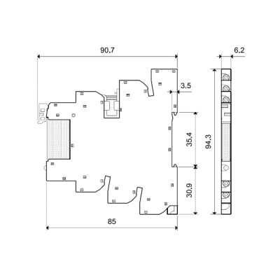 393100240060 | Интерфейсное реле, винтовые клеммы, серия 39, 24В AC/DC, 6 A, 1 CO, AgNi, Finder