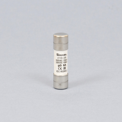 SV1038-6 | Плавкая вставка 6 А, gG, 10х38 мм, 500 В АС/ 250 B DC, Sinvel 