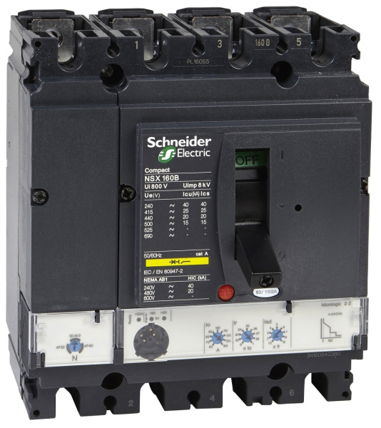 LV429787 | Автоматический выключатель NSX100B Micrologic 2.2 4P3d 40A 25кА, Schneider Electric