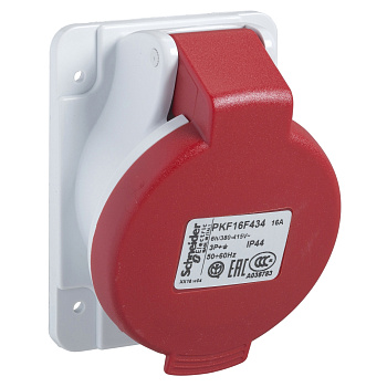 PKF16F434 | Розетка скрытой установки 3P+PE 16 А IP44, Schneider Electric