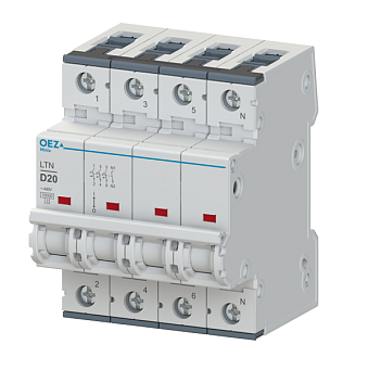 OEZ:41834 | Автоматический выключатель Minia LTN 3p+N, 40А, кривая C, 10кА, OEZ