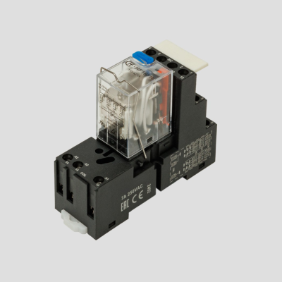 HF18-110DC-4 | Комплект реле: колодка винт;пластиковая клипса;маркер + реле Hongfa 4CO 6A; AgNi; катушка 110B DC