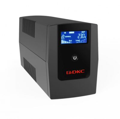 dkcINFOLCD1500I | Линейно-интерактивный ИБП ДКС серии Info LCD, 1500 ВА/900 Вт, 1/1, 4xIEC C13, USB + RJ45, LCD, 2x8Aч, DKC