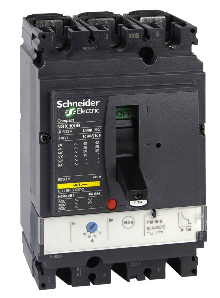 LV429557 | Автоматический выключатель NSX100B TM-D 3P3d 16A 25кА, Schneider Electric
