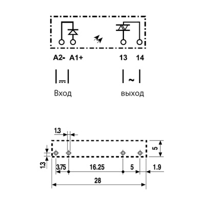 348170128240 | Миниатюрное реле, серия 34, 12В DC чувств., 2А, 1NO, Finder
