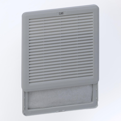 Вентилятор с фильтром 800 м3/ч, 230В AC, Slide 320х320мм, вырез 291x291мм, RAL7035