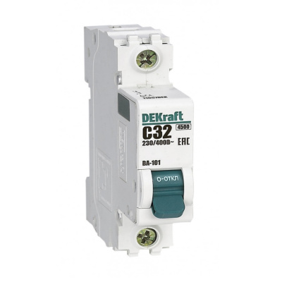 11057DEK | Автоматический выключатель ВА-101 1P 32А C 4.5кА, Dekraft