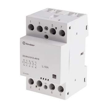 226401204610 | Контактор, 2НО+2НЗ, 63 А, 120В AC/DC, мех.индикатор, AgSnO2, Finder