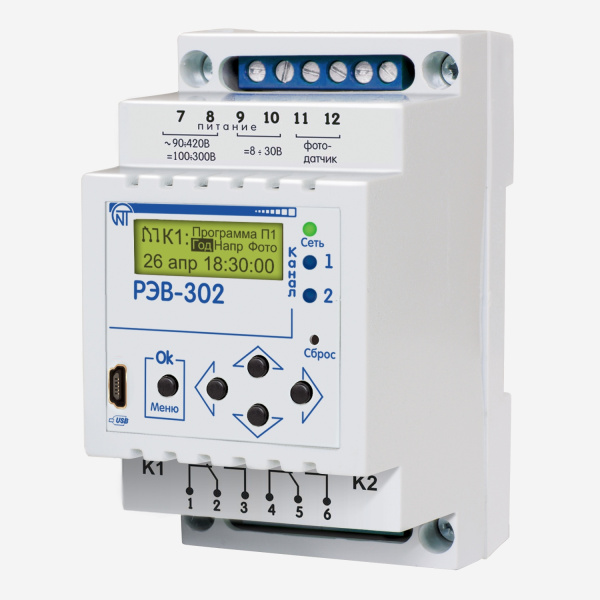 РЭВ-302 | Многофункциональное реле времени (годовой таймер), Новатек
