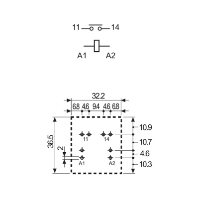 656190120300 | Реле для монтажа на печатную плату серии 65.61, управление 12В DC, контакты AgCdO 1NO 30А, Finder