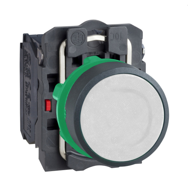 XB5AA15 | Кнопка без подсветки, с возвратом, 1НО+1НЗ, белая, Schneider Electric