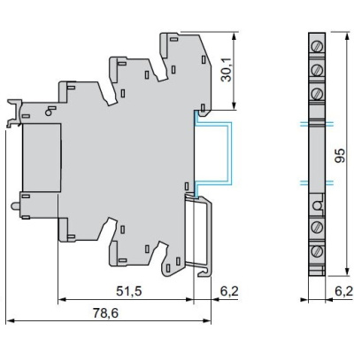 RSL1PVEU | Реле с колодкой в сборе, серия RSL, 48В AC/DC, 6А, 1CO, светодиод, Schneider Electric